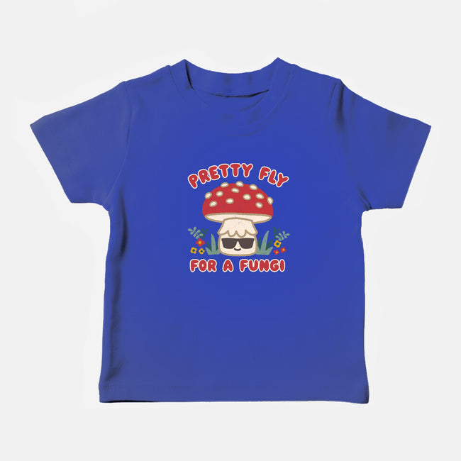 Pretty Fly For A Fungi-baby basic tee-Weird & Punderful