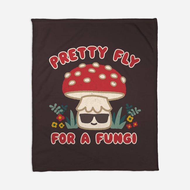 Pretty Fly For A Fungi-none fleece blanket-Weird & Punderful