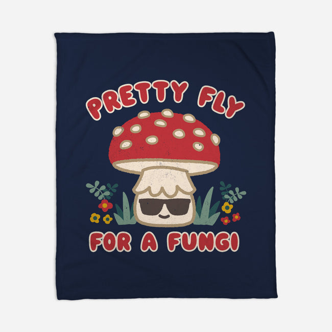 Pretty Fly For A Fungi-none fleece blanket-Weird & Punderful