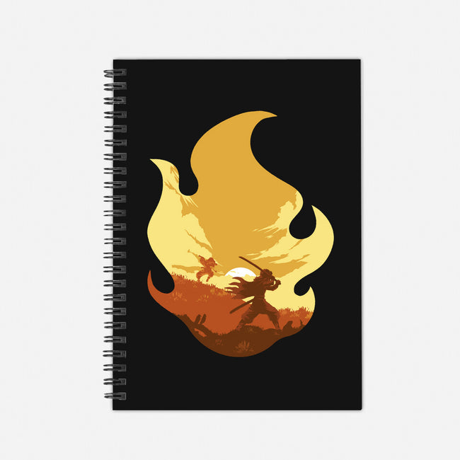 Rengoku's Flame-none dot grid notebook-RamenBoy