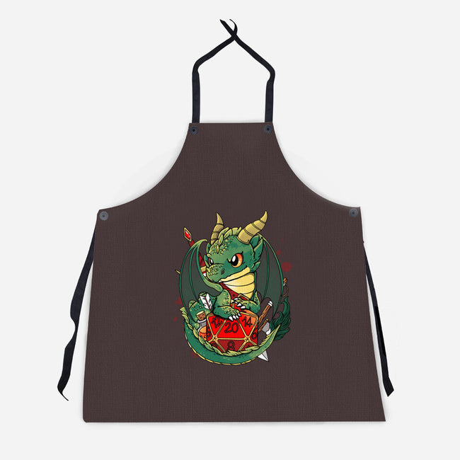 Dragon Role Dice-unisex kitchen apron-Vallina84
