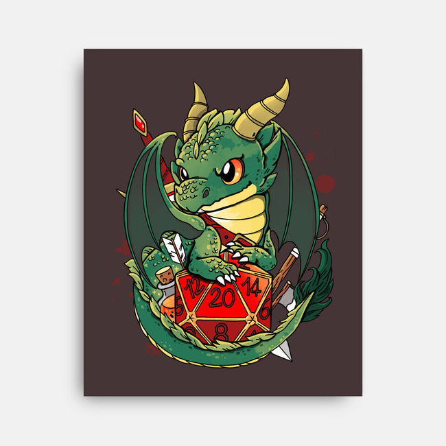 Dragon Role Dice-none stretched canvas-Vallina84