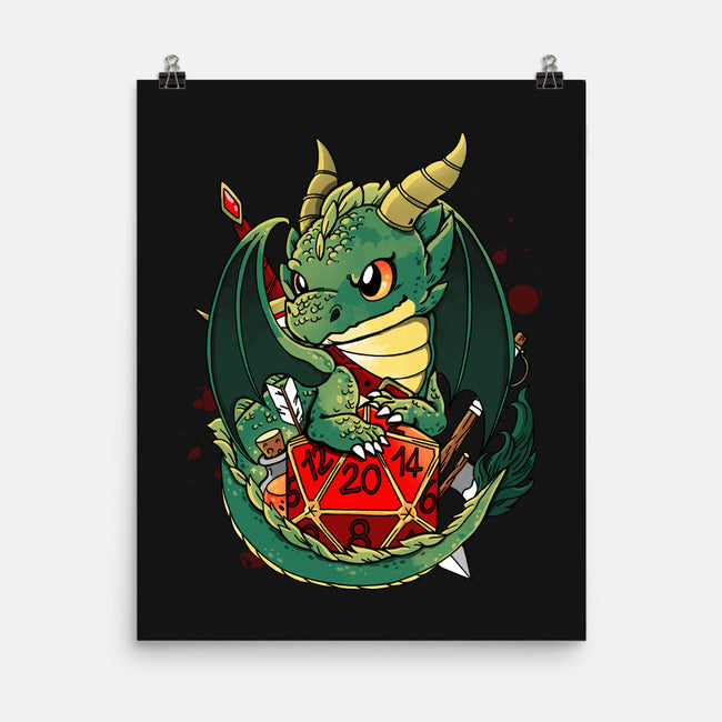 Dragon Role Dice-none matte poster-Vallina84