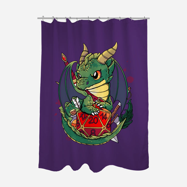 Dragon Role Dice-none polyester shower curtain-Vallina84