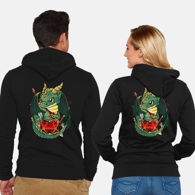 Dragon Role Dice-unisex zip-up sweatshirt-Vallina84