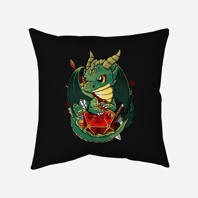 Dragon Role Dice-none removable cover w insert throw pillow-Vallina84