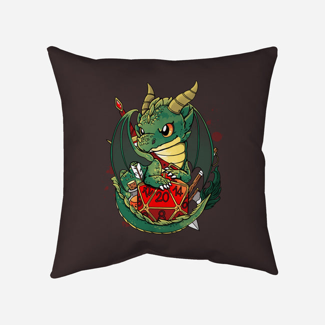 Dragon Role Dice-none removable cover w insert throw pillow-Vallina84