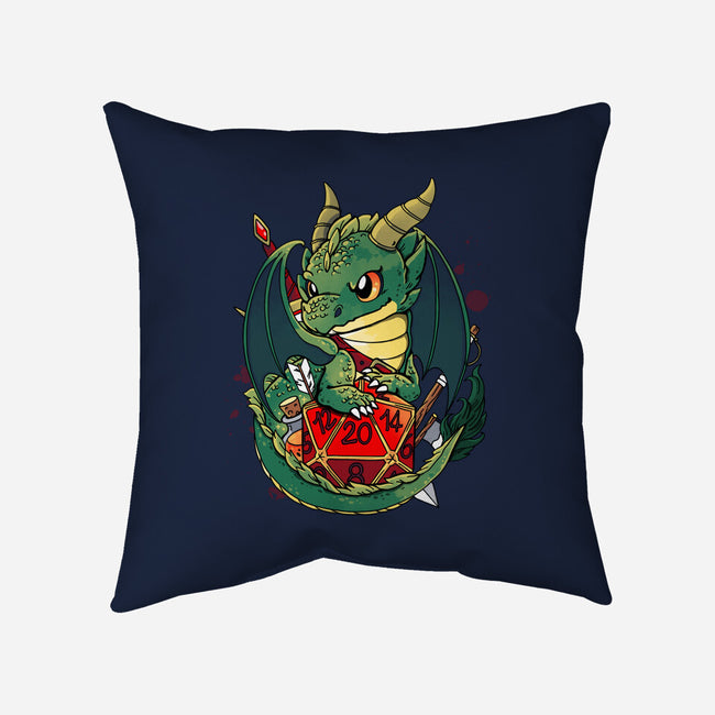 Dragon Role Dice-none removable cover w insert throw pillow-Vallina84
