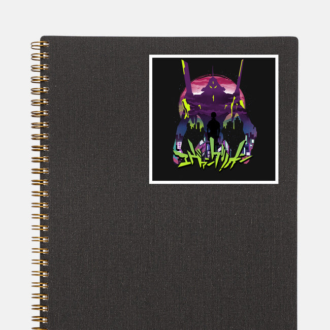 An Eva Sunset-none glossy sticker-dandingeroz