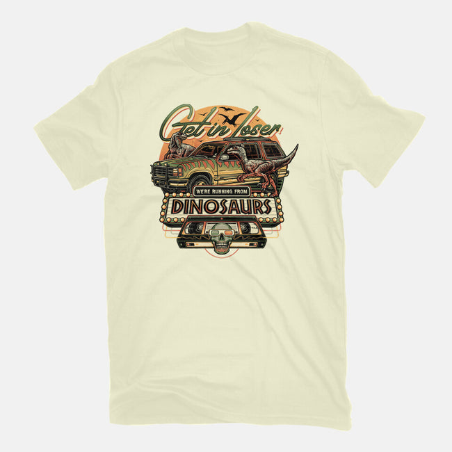 Running From Dinosaurs-mens basic tee-momma_gorilla