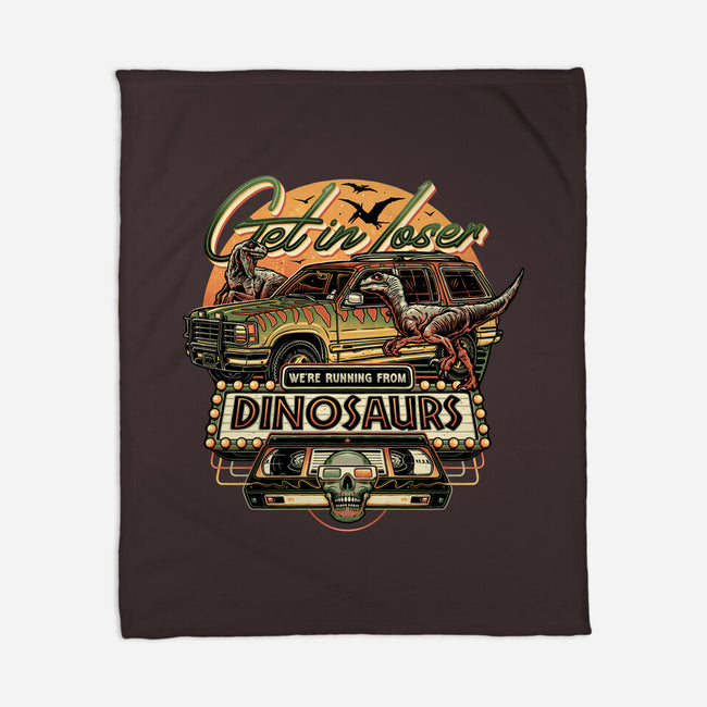 Running From Dinosaurs-none fleece blanket-momma_gorilla