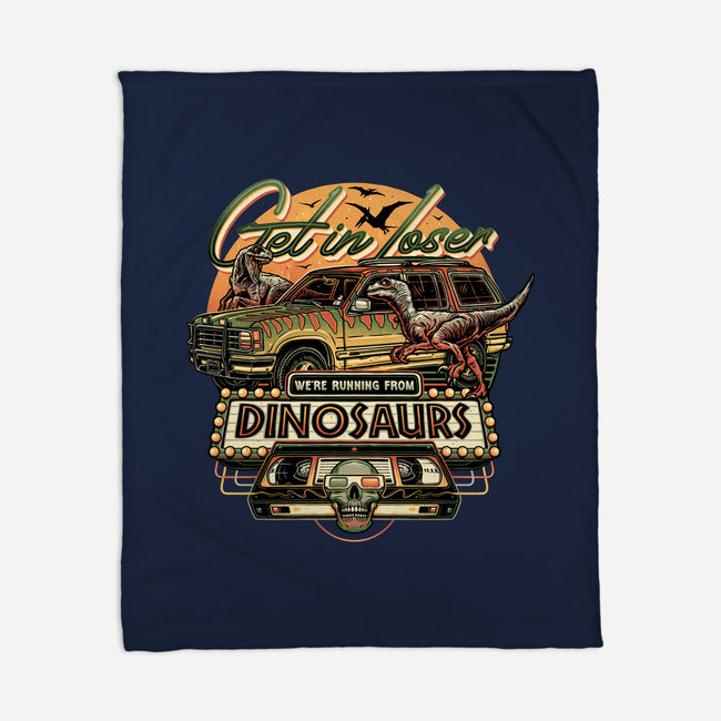 Running From Dinosaurs-none fleece blanket-momma_gorilla