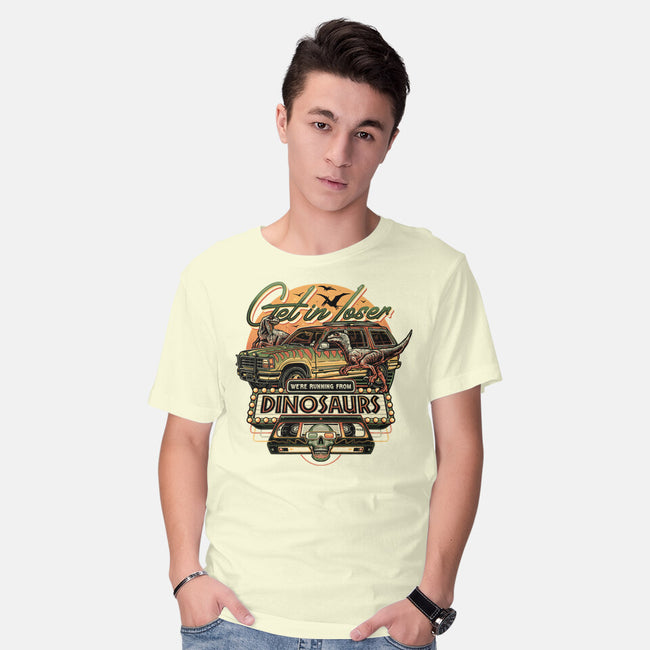 Running From Dinosaurs-mens basic tee-momma_gorilla