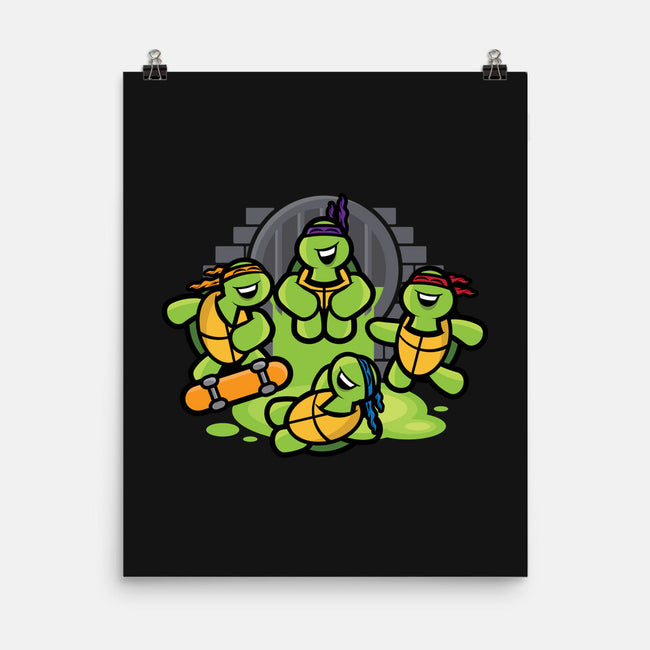 Turtle Party-none matte poster-jrberger