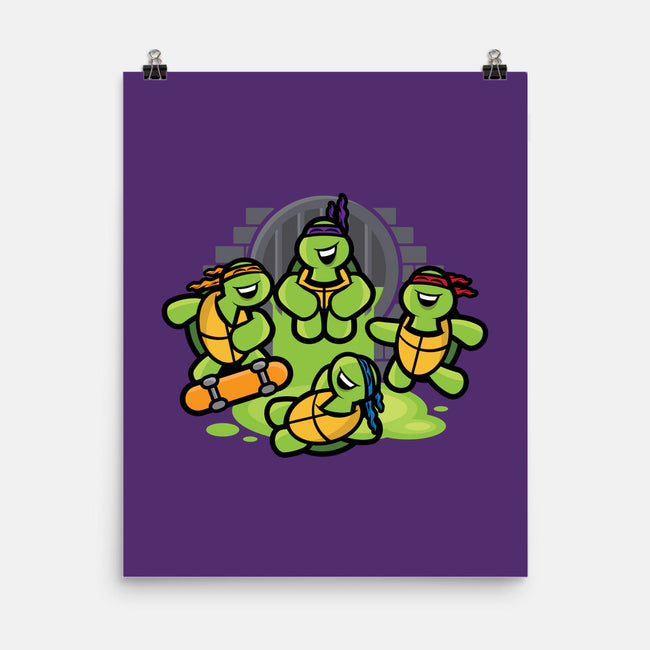 Turtle Party-none matte poster-jrberger