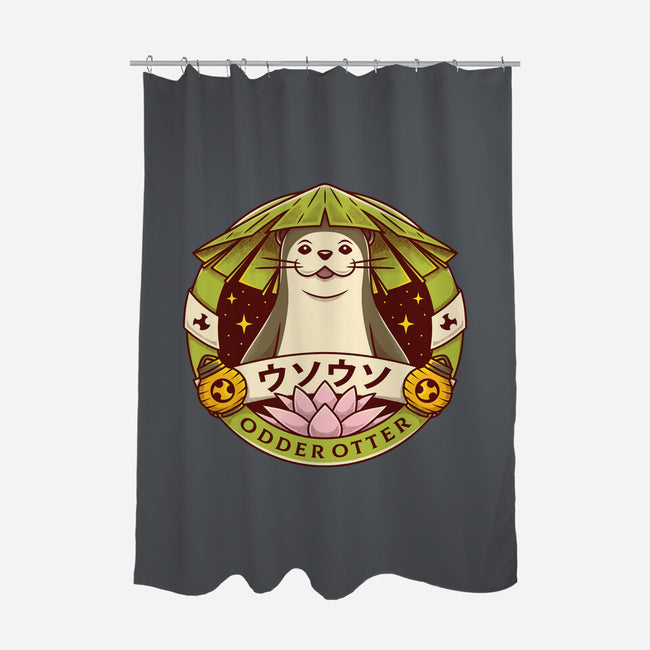 Odder Otter-none polyester shower curtain-Alundrart