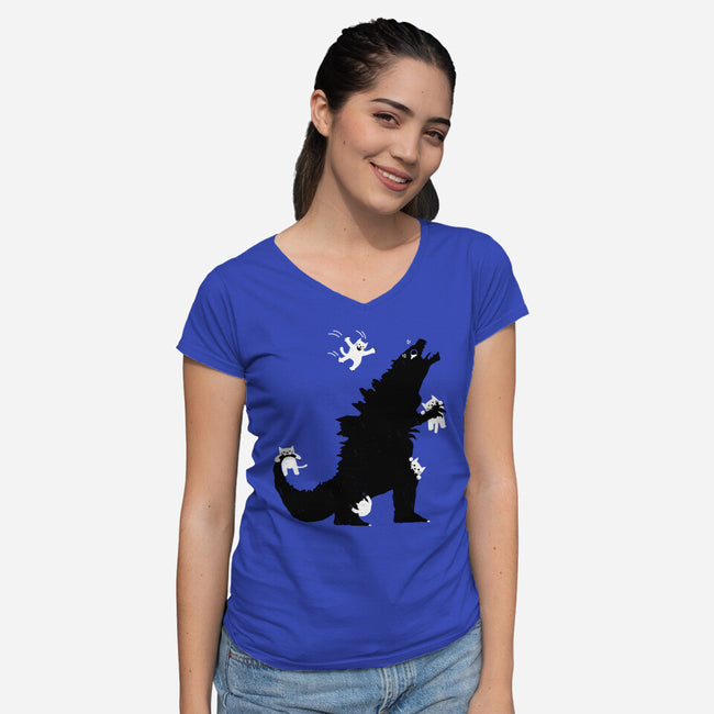 Ouch!-womens v-neck tee-Xentee