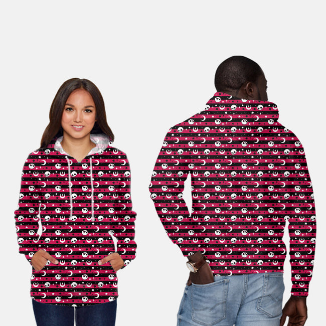 Sweet Pink Skull-unisex all over print pullover sweatshirt-Snouleaf