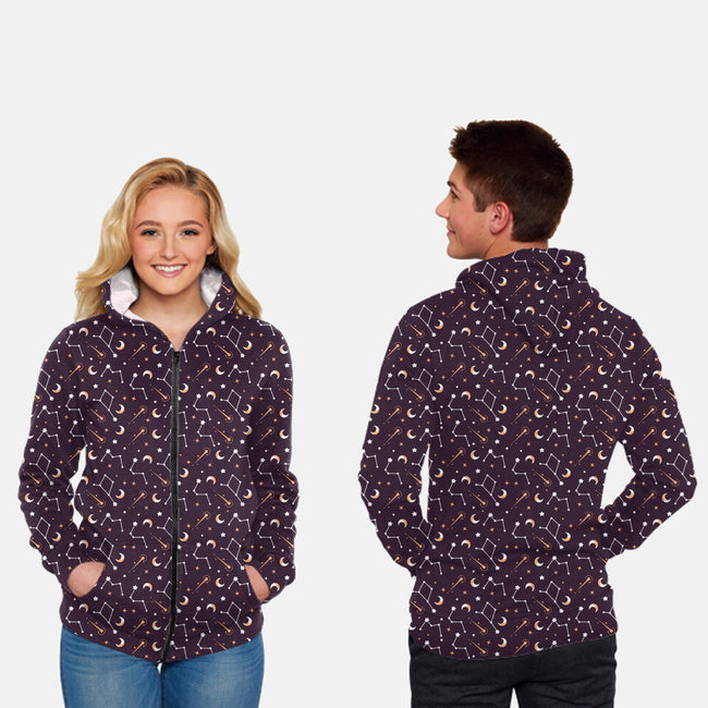 Golden Constellation Map-unisex all over print zip-up sweatshirt-Snouleaf