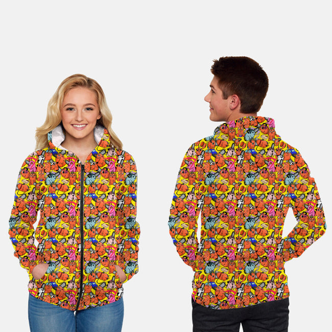 Pochita X Pochita-unisex all over print zip-up sweatshirt-barobaro