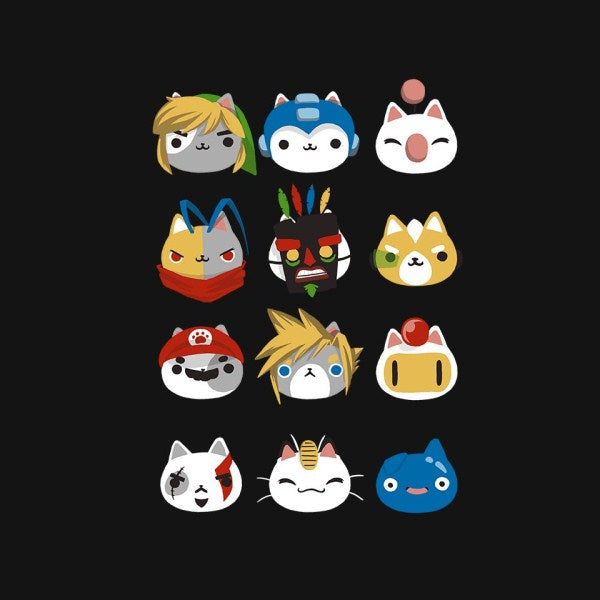 Gamer Cats-mens basic tee-BlancaVidal