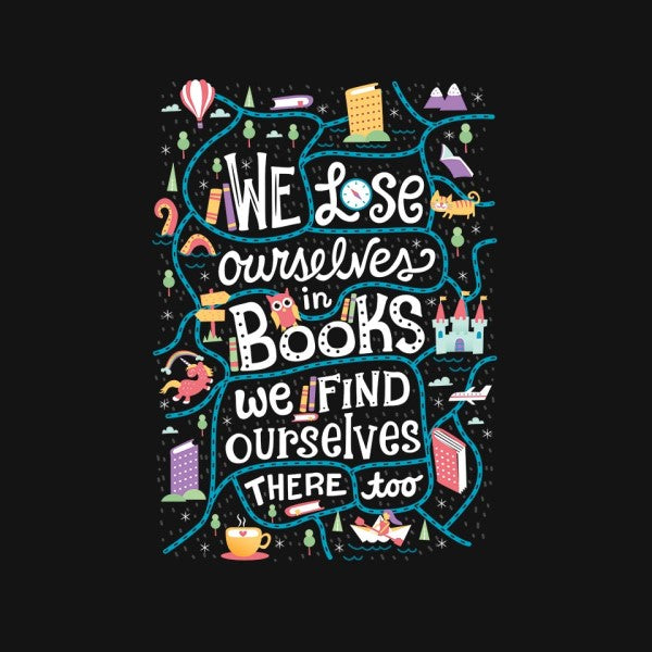 We Lose Ourselves in Books-unisex basic tank-risarodil
