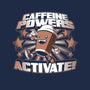 Caffeine Powers, Activate!-womens fitted tee-Obvian
