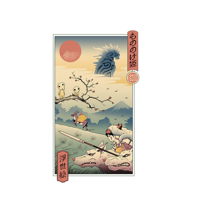 Wolf Princess Ukiyo-E-mens long sleeved tee-vp021