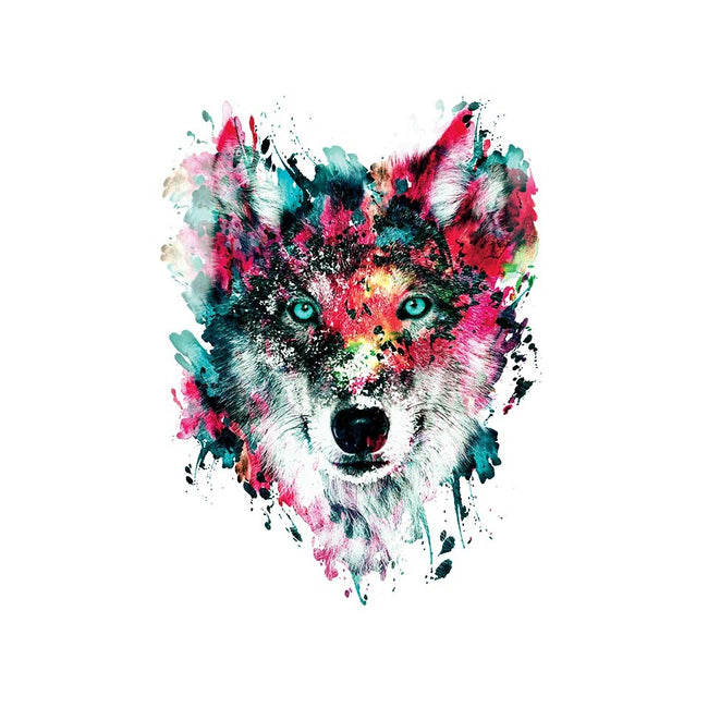 Watercolor Wolf-unisex crew neck sweatshirt-RizaPeker