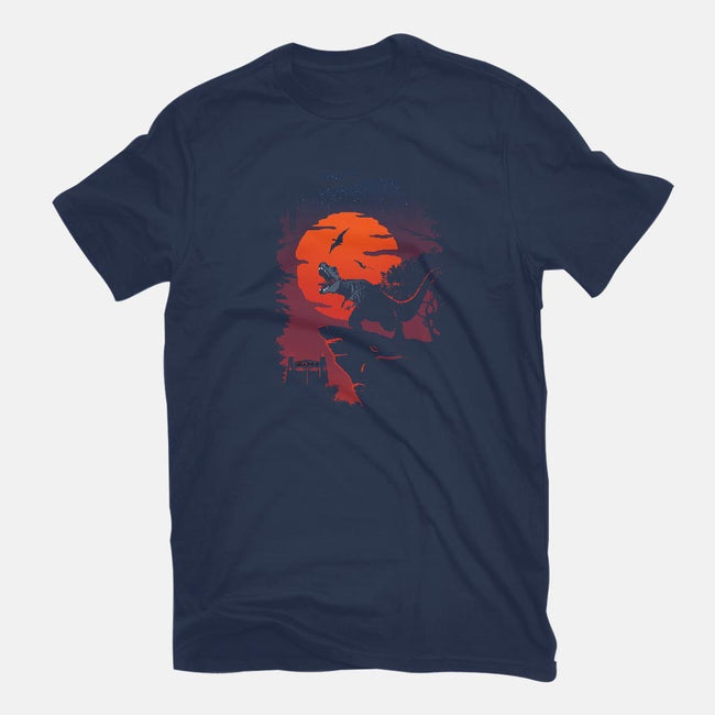 Dino Park Sunset-mens basic tee-Guillercraist