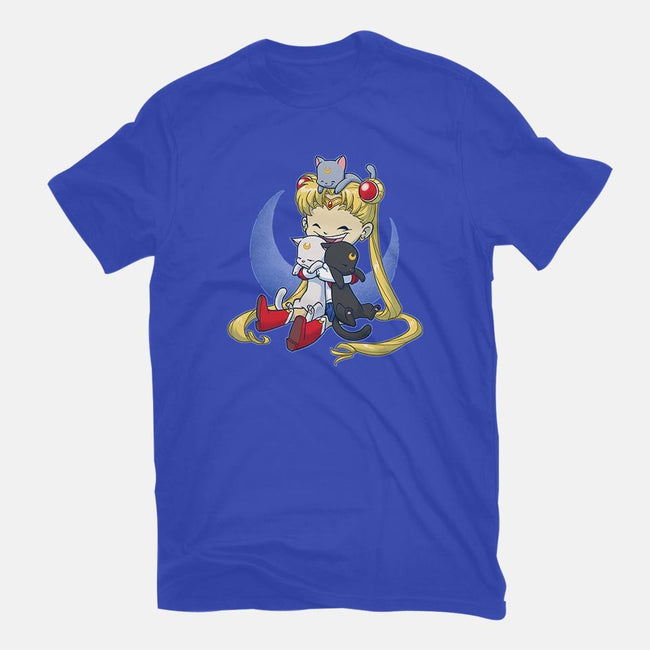 Crazy Moon Cat Lady-mens premium tee-DoOomcat