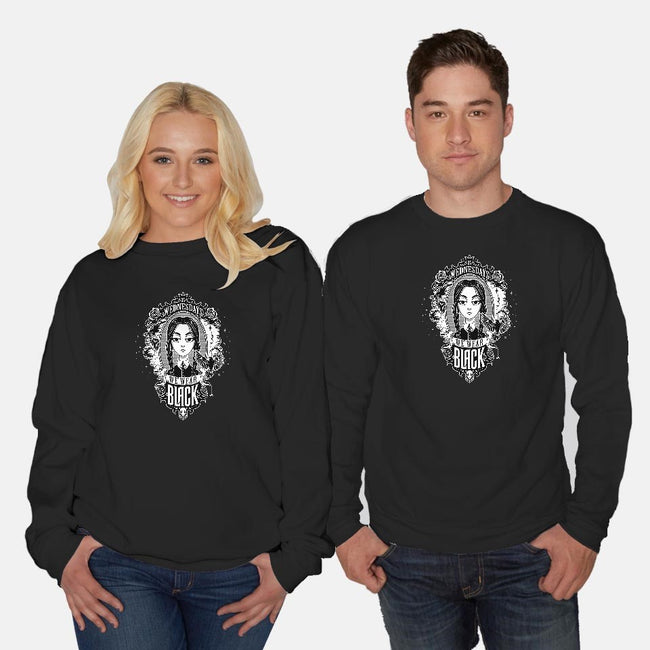On Wednesdays We Wear Black-unisex crew neck sweatshirt-Kat_Haynes