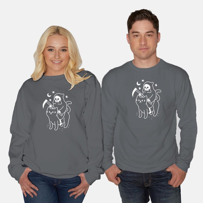 Death Rides A Black Cat-unisex crew neck sweatshirt-Obinsun