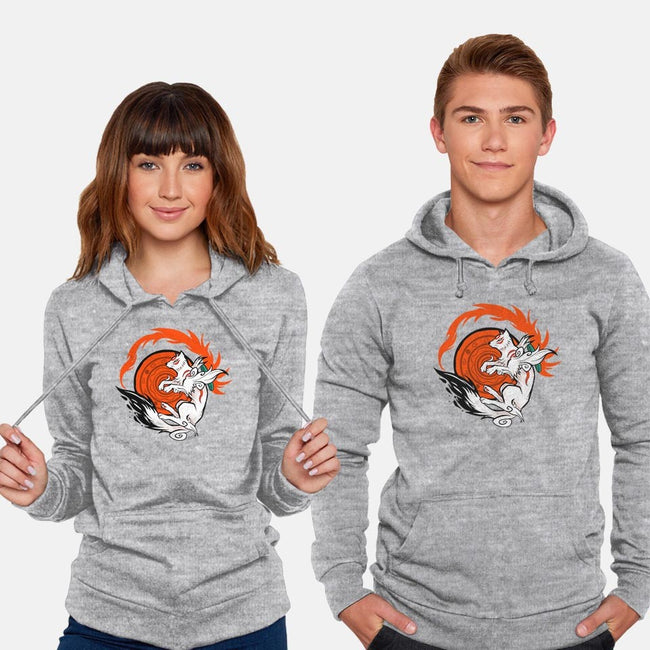 White Wolf Goddess-unisex pullover sweatshirt-TechraNova