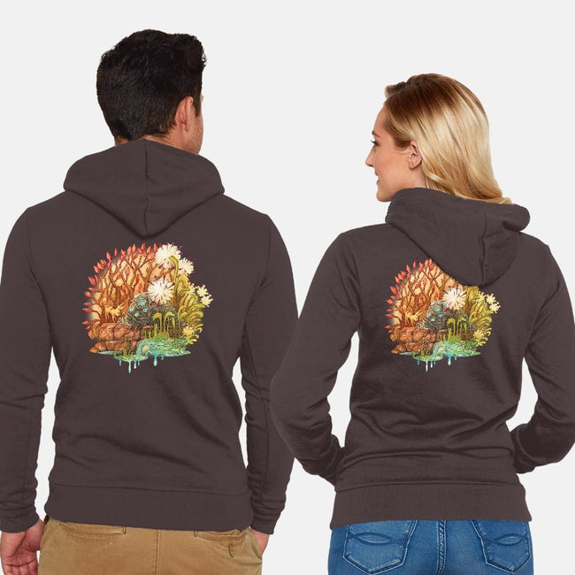 Ohmu and Fox-unisex zip-up sweatshirt-storyofthedoor
