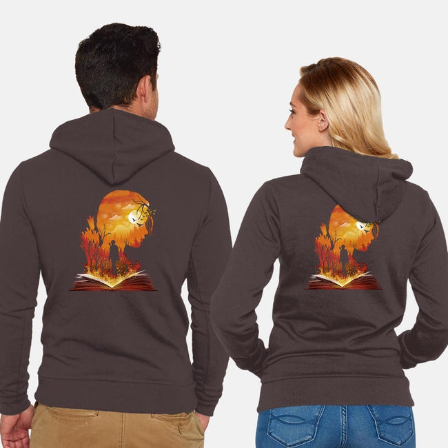 Catching Fire-unisex zip-up sweatshirt-dandingeroz