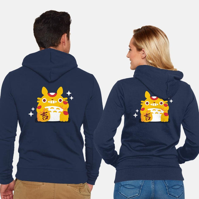 My Neighbor Maneki-Neko-unisex zip-up sweatshirt-daria rhodes
