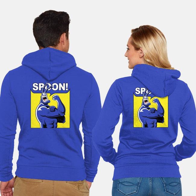 Spoon!-unisex zip-up sweatshirt-mattsinorart