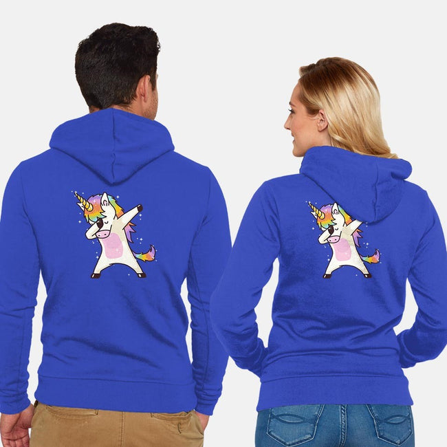 Dabbing Unicorn-unisex zip-up sweatshirt-vomaria