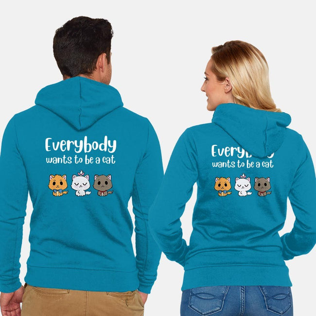 Everybody Wants to be A Cat-unisex zip-up sweatshirt-kosmicsatellite
