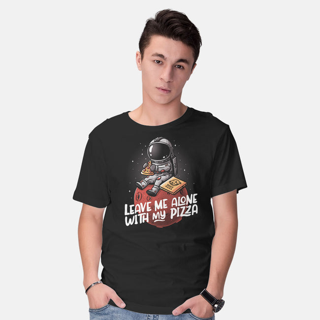 Leave Me Alone With My Pizza-mens basic tee-eduely