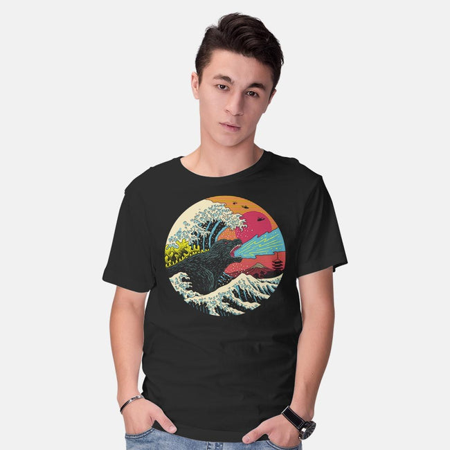 Retro Wave Kaiju-mens basic tee-vp021