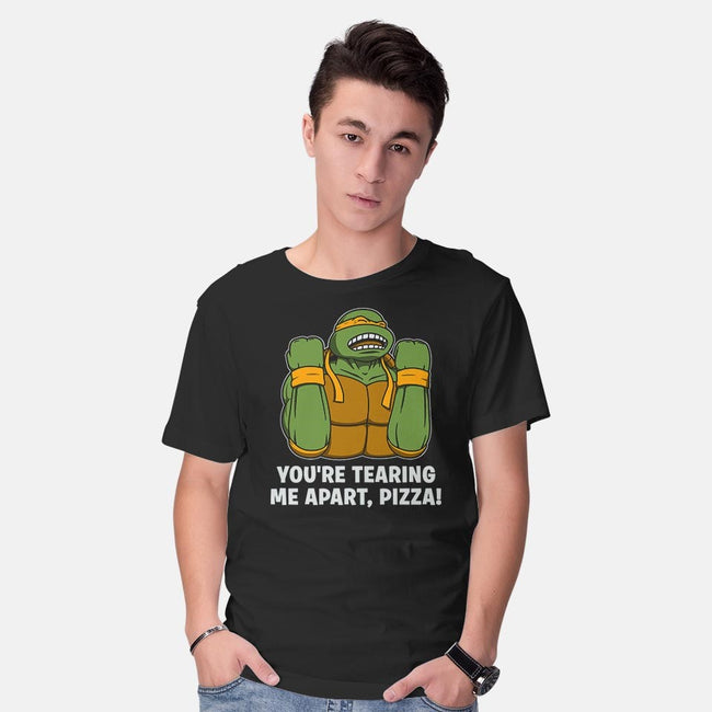 Why Pizza, Why!!!-mens basic tee-pigboom