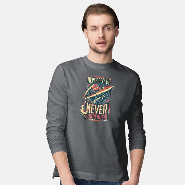 Never Surrender!-mens long sleeved tee-DeepFriedArt