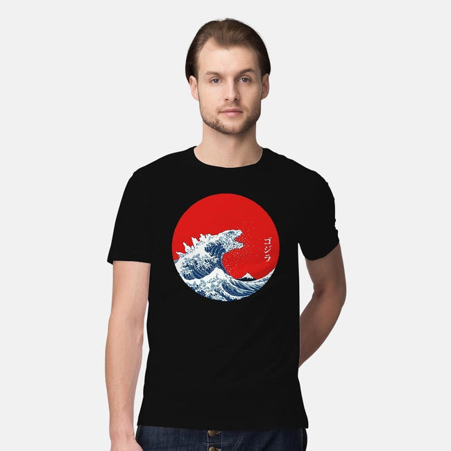 Hokusai Gojira-Variant-mens premium tee-Mdk7