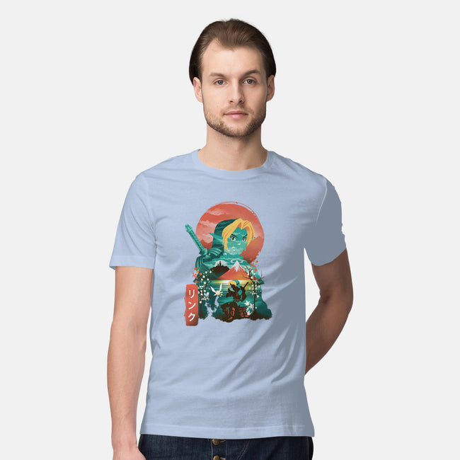 Ukiyo-E Hyrule Hero-mens premium tee-dandingeroz