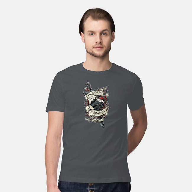 Christmas Is Coming-mens premium tee-RobotArmy