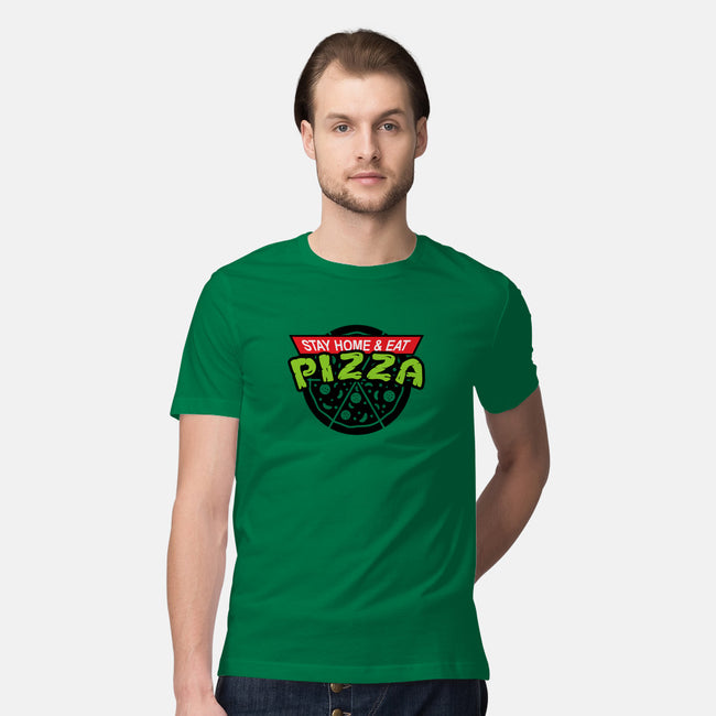 Stay Home and Eat Pizza-mens premium tee-Boggs Nicolas
