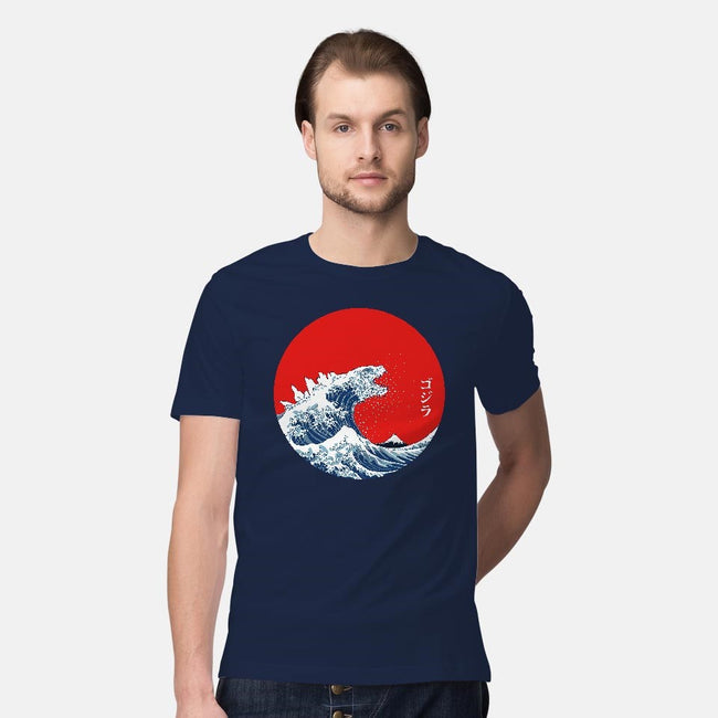 Hokusai Gojira-Variant-mens premium tee-Mdk7