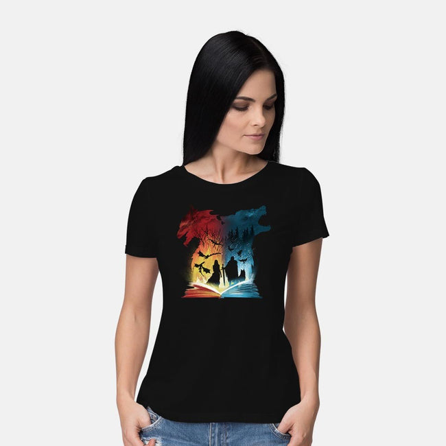 Book of Fire and Ice-womens basic tee-dandingeroz